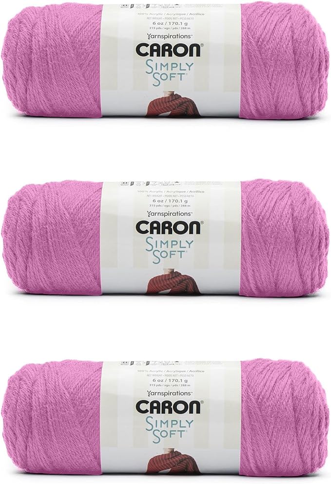 Caron Simply Soft BlackBerry Yarn - (Pack of 3) of 170g/6oz - Acrylic - 4 Medium (Worsted) - Knitting/Crochet