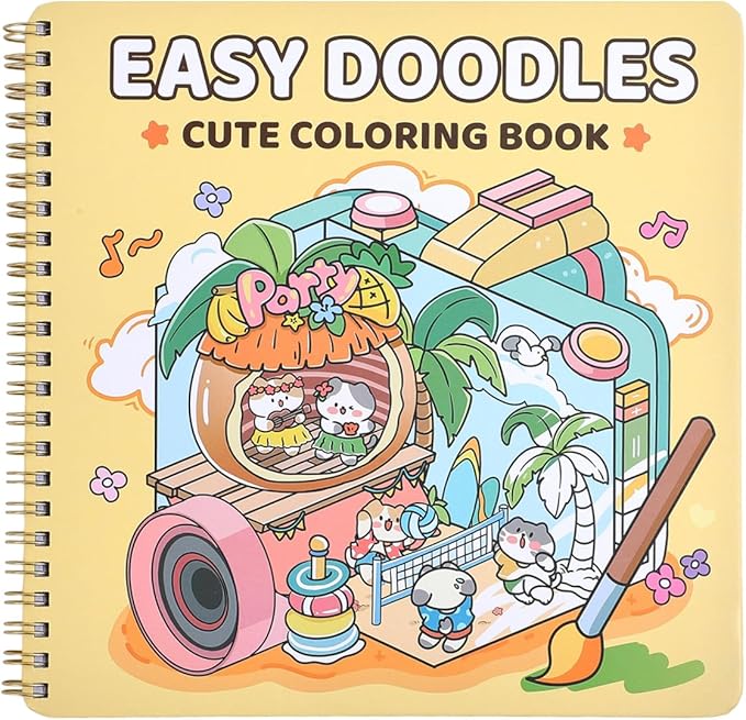 Adult Coloring Book, 30 Pages Cartoon Scene Coloring Books to Relax and Relieve Anxiety, Gift for Mother's Day, Birthdays, Christmas, Anniversaries
