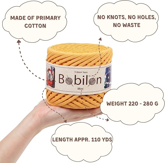 T-Shirt Yarn – 5-7 mm Jersey Ribbon for Crochet, Knitting, Macrame, DIY Crafts – 100 m / 110 Yards – Cotton Fettuccini Zpagetti Thread – Ideal for Bags, Rugs, Baskets – Sweet Brownie