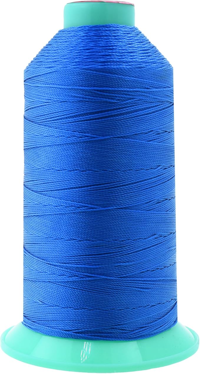 Mandala Crafts Size 207 630D T210 Bonded Nylon Thread - Sky Blue 800 YDs Tex 210 Heavy Duty Sewing Threads for Leather, Jeans, Weaving, Outdoor Marine Upholstery