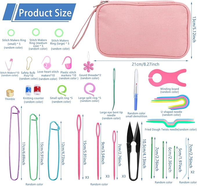 IMZAY 120Pcs Crochet Hooks Set for Beginners, Complete Crochet Kit with Case, Ergonomic Knitting Needle, Stitch Markers, Yarn Needles & Knitting Accessories for Crochet Lovers