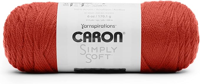 Caron Simply Soft Persimmon Yarn - 3 Pack of 170g/6oz - Acrylic - 4 Medium (Worsted) - 315 Yards - Knitting/Crochet