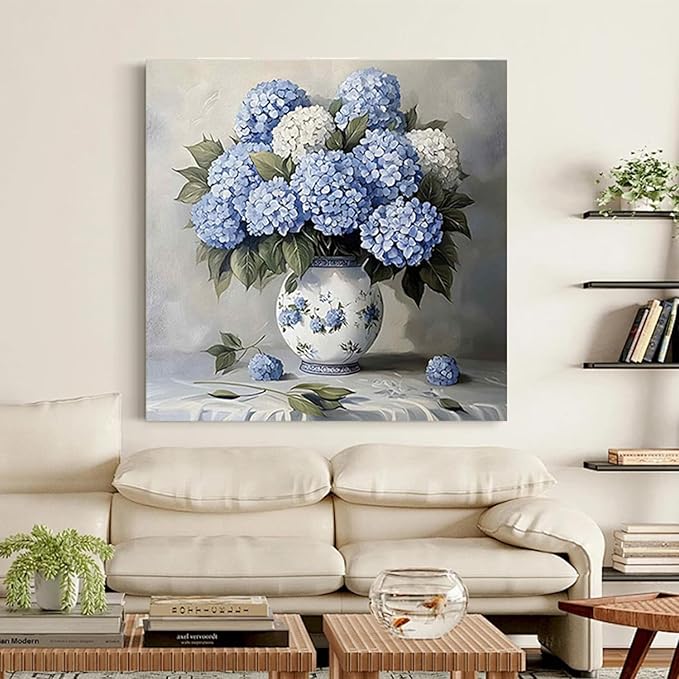 ARPADAMO Hydrangea Diamond Art Kits for Adults,5D Flower Diamond Painting DIY Diamond Art Diamond Painting Kits for Adult,Round Full Drill Diamonds, Diamond Art Kits for Home Decor-12x12inch