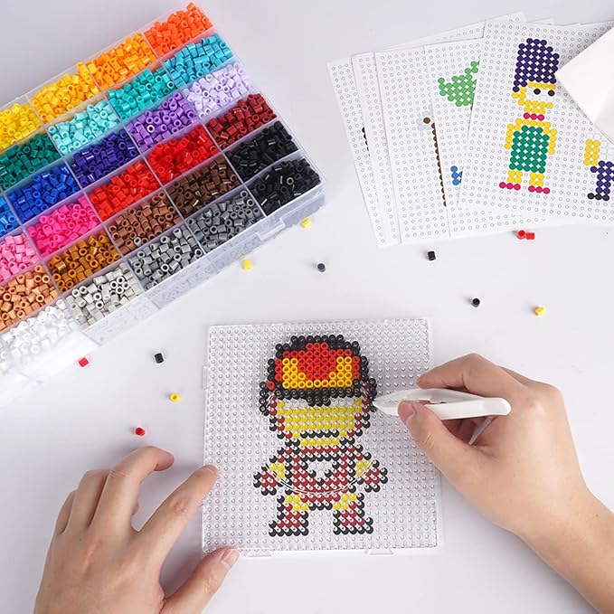 artkal fuse beads kit 36 colors 11,000pcs 5mm melty beads kit with 5 pegboards 2 tweezers 48 patterns 2 ironing paper