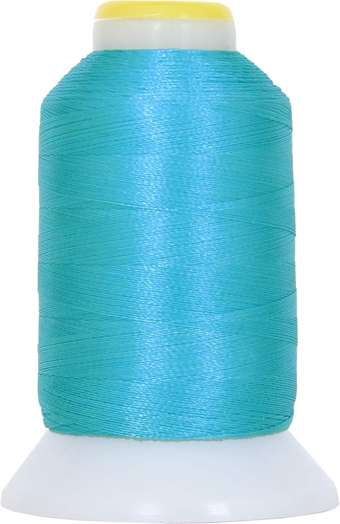 Threadart 60 Weight Micro Embroidery Thread | Fine Line Lettering & Bobbin Thread | 1000m Spools - 30 Colors Available - Turquoise