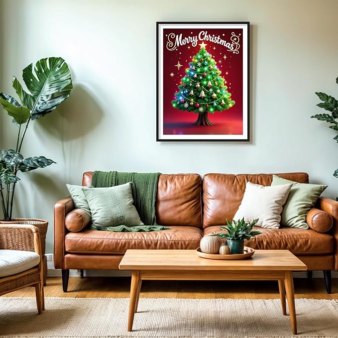 Christmas Tree Diamond Painting Kit Christmas Diamond Art Kits for Adults Beginners 5D Diamond Painting DIY Full Drill Gem Art Christmas Home Decor Wall Art Crafts for Adults Gifts 12x16 Inch PINFFSHU