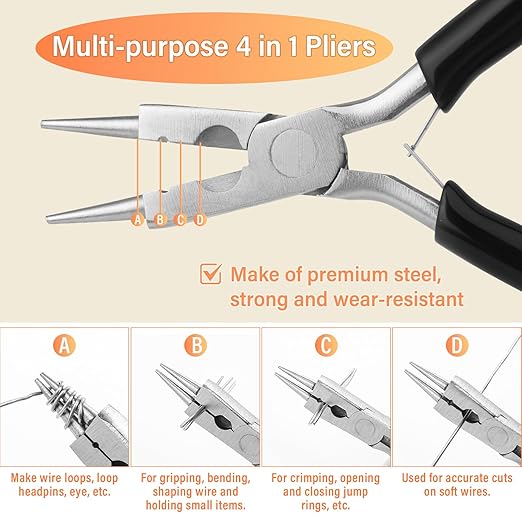 20 Gauge Silver Jewelry Making Wire with 4 in 1 Plier modacraft 82FT Craft Wire 0.8mm Tarnish Resistant Copper Wire Beading Wire for Jewelry Making Supplies and Crafting