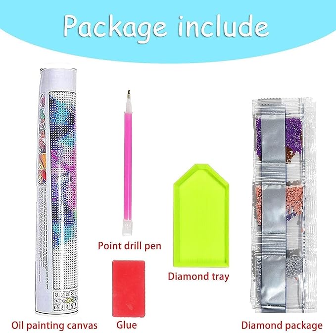 KYOQFVN Halloween Diamond Art Kits for Adults,5D Full Round Diamond Horror Diamond Painting Kit, Large Dots Diamond Painting for Beginners, DIY Beads for Home Wall Decor, 27.5" x 15"
