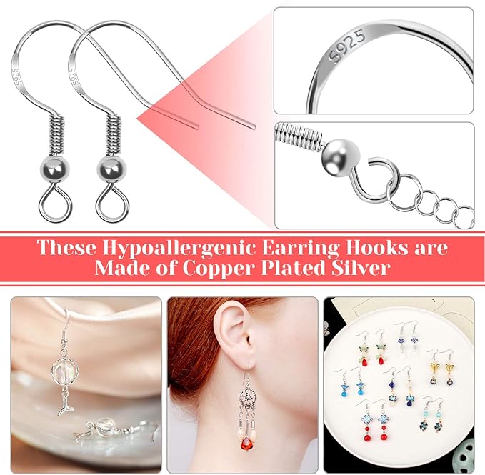 Thrilez 3080Pcs Earring Supplies Kit - Includes Hooks, Backs, Rings, Pins, Posts and Tools for Making and Repairing