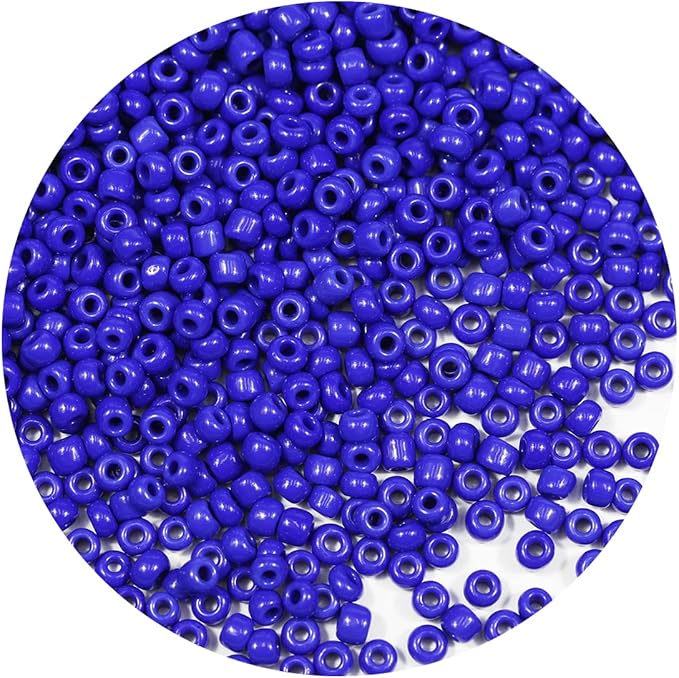 Bala&Fillic Opaque Dark Blue Color 4mm Seed Beads About 1200pcs/100Grams in Bag, 6/0 Glass Craft Beads for Making Bracelet and Necklace (Dark Blue -4mm)