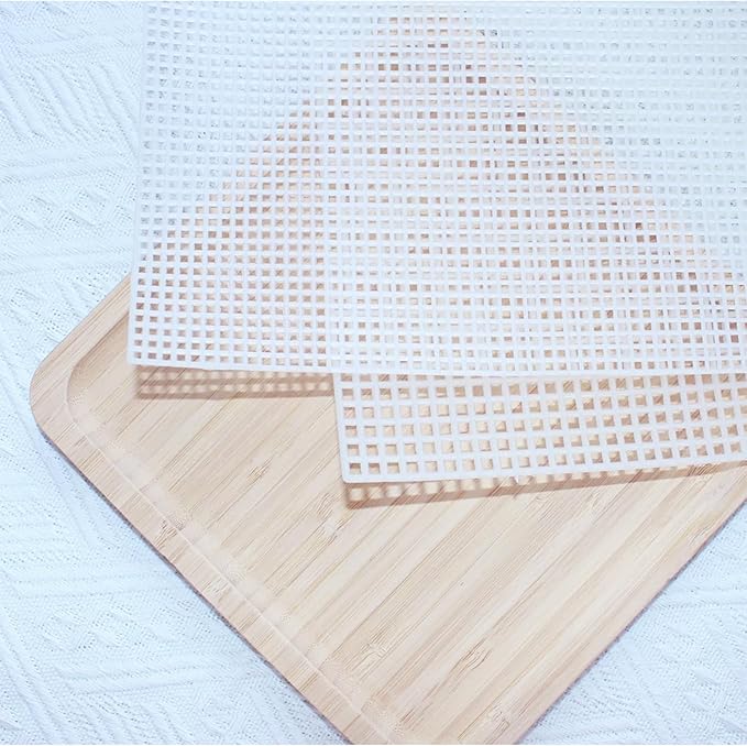 Allazone 30 PCS 7 Count Plastic Mesh Canvas Sheets 5.43 X 5.43 Inch Plastic Canvas Embroidery Crafting Acrylic Yarn Crafting Knit Crochet Projects Make Dividers