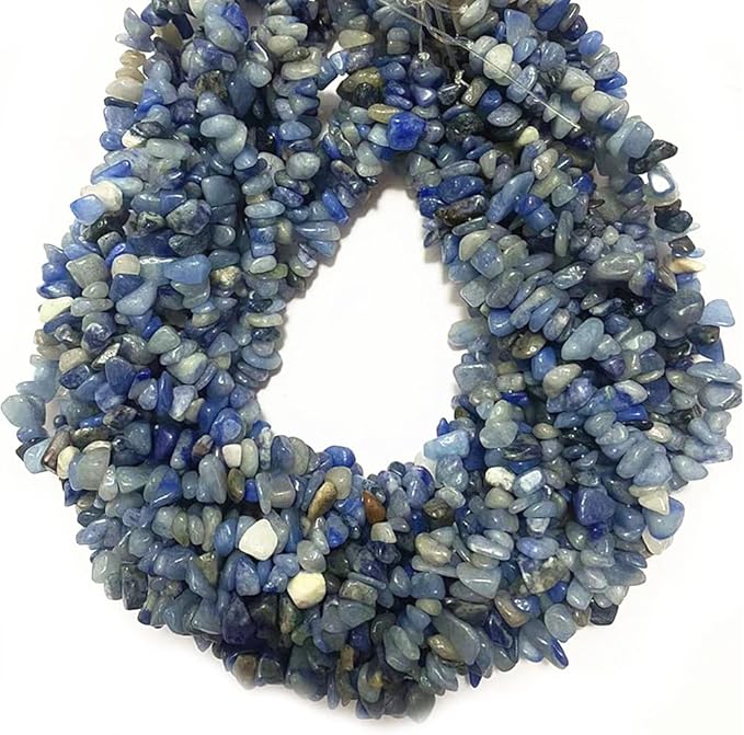 7-8mm Natural Blue Aventurine Gemstone Chips Beads Healing Crystals Waist Bracelets Necklace Kit Irregular Stone DIY Crafts Design Jewelry Making
