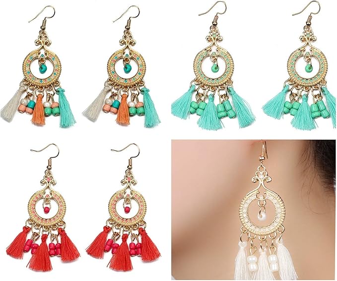MSCFTFB 100 Pieces Mini Tassels with Jump Rings Mala Tassel Kit for Earring Necklace Jewelry Making Garland Keychain Charms Crafts Decorations (Mint)
