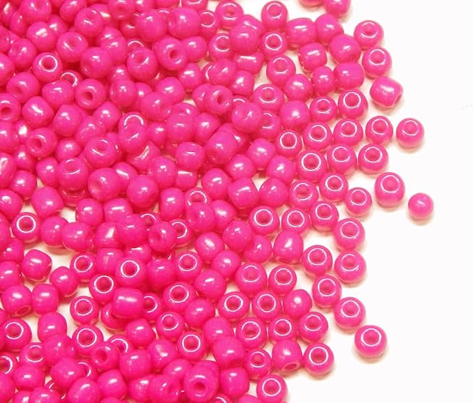 Perlin Glass Seed Beads 4mm 6/0 Round 1100pcs Mini Small Pony Spacer Beads Kit for Jewelry Making Earrings Bracelets Pendants Waist DIY Handmade (Pink Opaque 2)