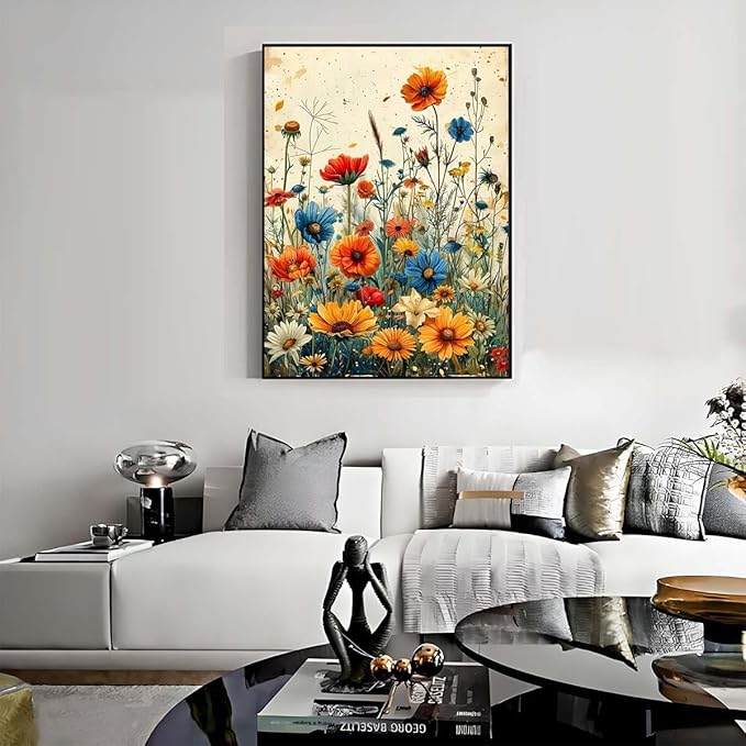 GEMFAMILY 5D Diamond Painting Kits for Adults Beginner,Diamond Art Kits for Wild Flowers, DIY Scenery Full Round Drill Gem Art Craft Kits for Adults for Home Wall Decor12x16 Inch