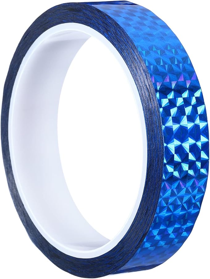 PATIKIL Prism Tape 0.8 Inch x 55 Yards, Holographic Metalized Reflective Adhesive for Detailing Accent Wall Decor Art, Blue