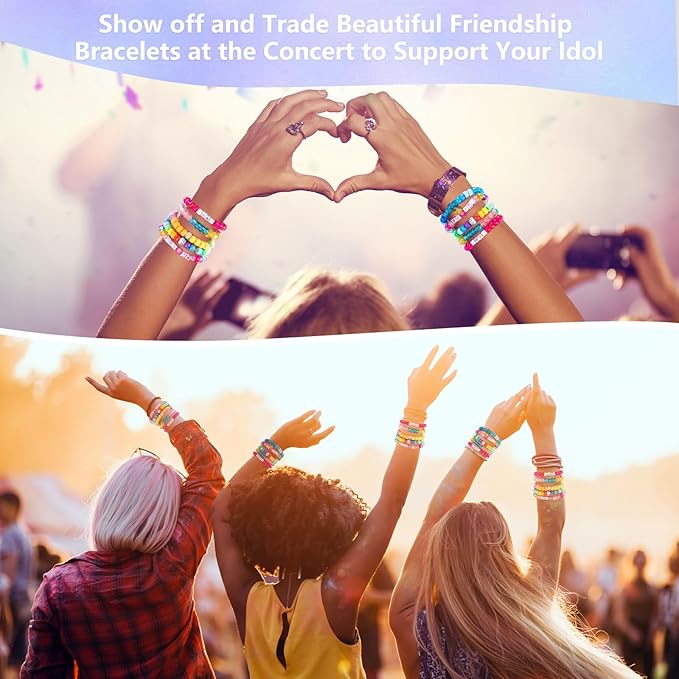 Goldwise Friendship Bracelet Making Kit - 56 Colors Pony Beads, 800 Letter Beads (A-Z) & Variety Charms for Jewelry Making, Rainbow Kandi Beads for DIY Crafts Gifts Party Favors