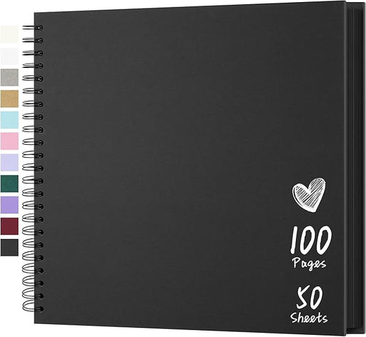 Scrapbook 12x12 Inch DIY Scrapbook Album Hardcover Kraft Paper Scrap Book Photo Albums 100 Pages Perfect for 4x6 / 5x7 / 6x8 Photos Memory Book for Family, Wedding