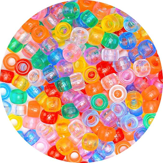 eppingwin beads and bead assortments (1000 pony beads-transparent mixed)…