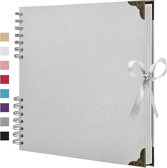 Scrapbook Album 8x8 Inch - 40 Pages Hardcover Kraft Paper Photo Album, Memory Book for Wedding, Anniversary, Family, Christmas, Baby Shower, Ideal for Preserving Precious Moments