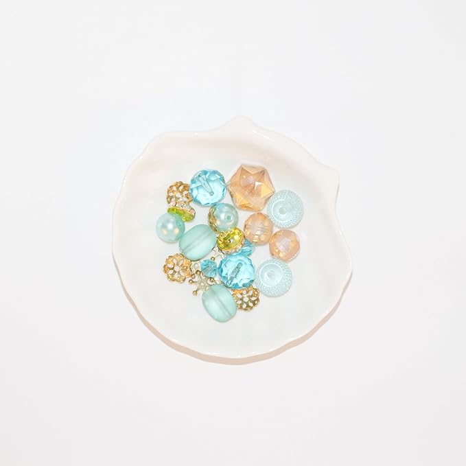 Glass Beads for Bracelets Jewelry Making Adults Keychains Bead Strand Large Unique Crystal Assortment for Craft Rondelle Faceted Flat Crackle Sparkly Bling Cute Pretty Beading Kit (Aqua)