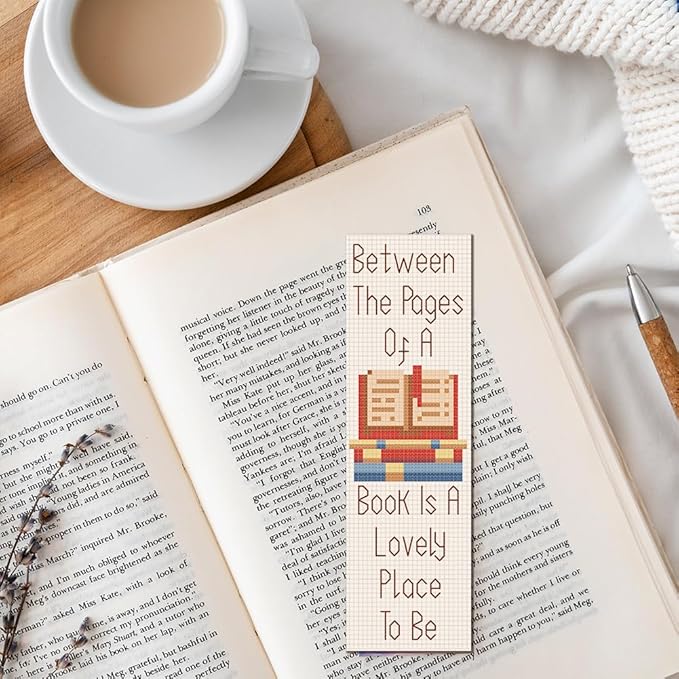 FREEBLOSS 6 Set Cross Stitch Bookmark Kit Books Pattern Stamped Cross Stitch Kits for Beginners DIY Embroidery Bookmarks DIY Bookmark Kit Embroidery Kit for Adults Gift 6 * 20CM