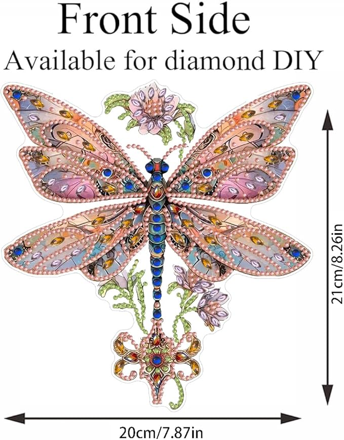 Dragonfly Diamond Art Hanging Kit for Adult Dragonflies, DIY Acrylic Dragon Fly Diamonds Painting Double Sided Pendant Dragonfly Ornaments for Christmas Tree Decoration, Birthday Gift for Mom