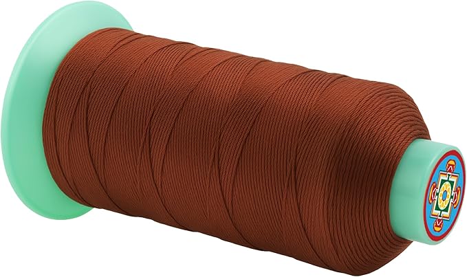 Mandala Crafts Size 346 210D T350 Bonded Nylon Thread - Copper Brown 415 YDs Tex 350 Heavy Duty Sewing Threads for Leather, Jeans, Weaving, Outdoor Marine Upholstery