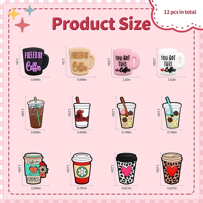 12pcs Coffee Silicone Focal Beads, Focal Beads for Keychain Making, Pens, Bracelet, Necklace Crafts, Bulk for DIY（Coffee）