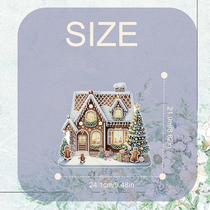 TDFERAN Diamond Painting Hanging Pendant 12x20cm Diamond Art Hanging Sign Christmas DIY Special Shaped Crystal Painting with Diamonds Wreath Christmas House Ornaments Cross Stitch Kits for Home Decor