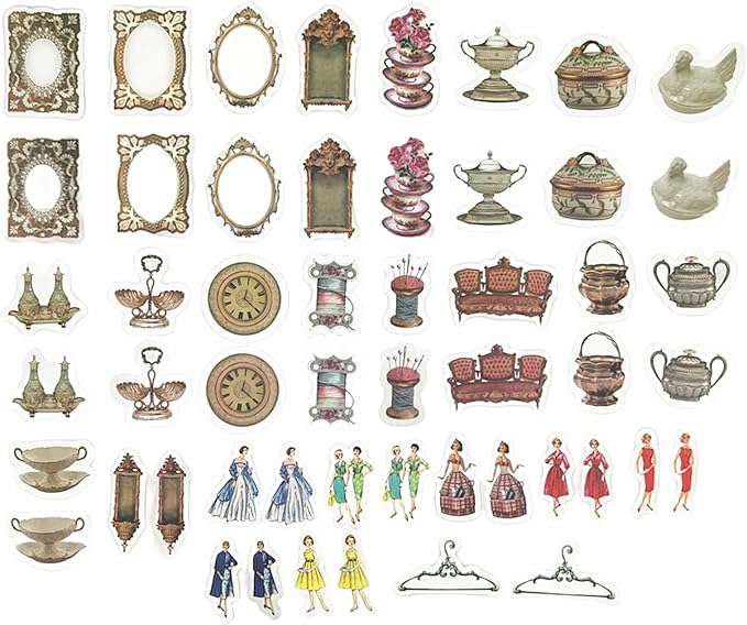 100PCS Vintage Journaling Scrapbooking Supplies Ephemera Pack for Junk Journal Planners Decoupage Paper Scrapbook Stickers Aesthetic Cottagecore Collage Craft Album (Romance)