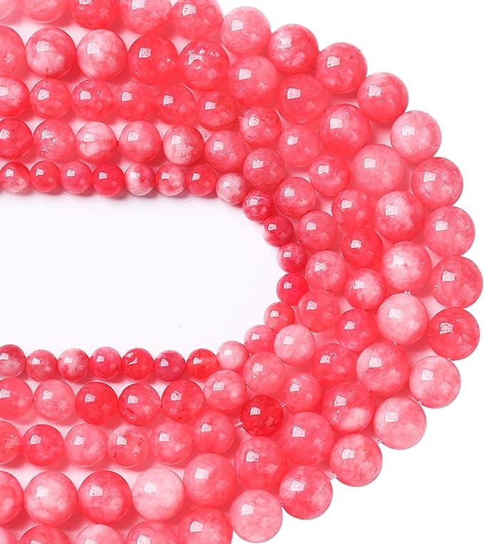 36pcs 10mm Natural Rose Pink Chalcedony Stone Round Loose Beads for Jewelry Making DIY Bracelets Necklaces Crystal Energy Healing Stone Beads 15" (10mm, Rose Pink Chalcedony)