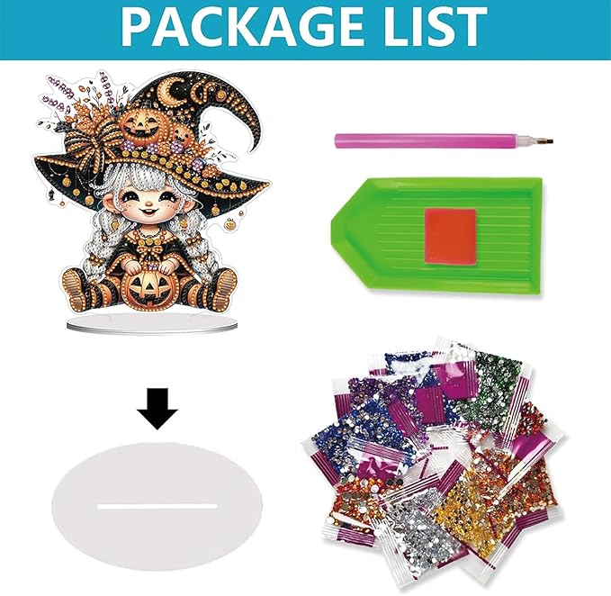 AIBOERL Tabletop Ornament DIY Diamonds Art Painting kit,Halloween Desktop Diamonds Painting Kit for Adult, Acrylic Diamonds Painting Board Kit Ornament, Special Crystal Diamond