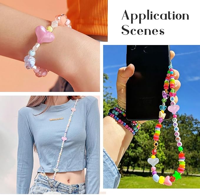 FASHEWELRY 50Pcs Rainbow Acrylic Heart Beads Glitter Heart Pastel Bead Candy Color Conversation Pony Beading Bulk for Valentine Day Jewelry Making Bracelet Keychains