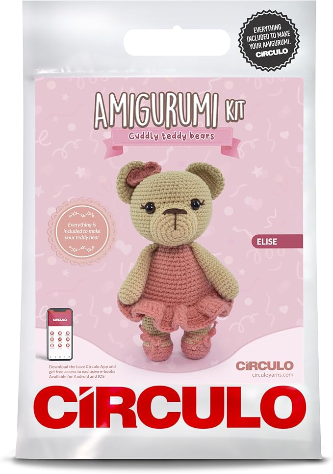 CIRCULO Amigurumi Crochet Kit - Cuddly Teddy Bears - All Included, Easy Instructions - Intermediate - Premium Amigurumi Yarn for Crocheting – Elise