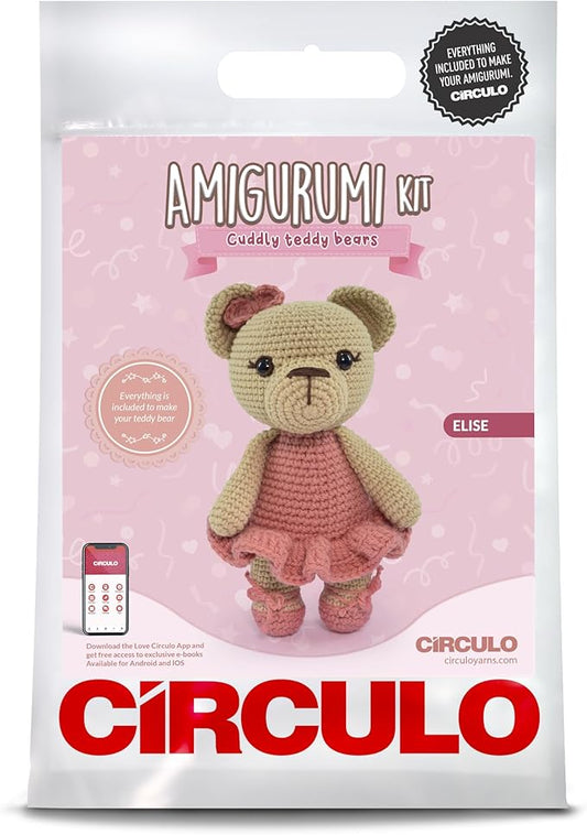 CIRCULO Amigurumi Crochet Kit - Cuddly Teddy Bears - All Included, Easy Instructions - Intermediate - Premium Amigurumi Yarn for Crocheting – Elise