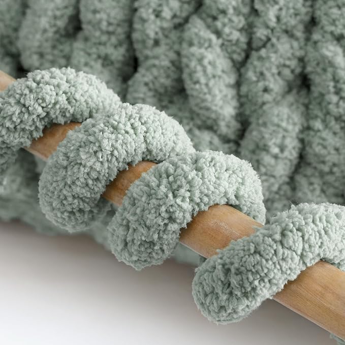 Jumbo Chenille Chunky Yarn for Crocheting - Super Bulky Fluffy Chunky Yarn for Hand Knitting - Extra Thick Soft Blanket Big Yarn 6 Jumbo Pack (27yds,8 oz Each Skein)