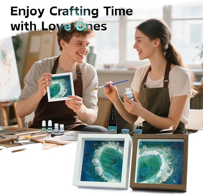iland Craft Kits for Adults DIY UV Resin Kit Beach Themed Crafting Ocean Resin Art Creative Adult Crafts for Women Resin Art Set for Beginers Crafty Gifts for Women Teen Girls on Christmas Romantic