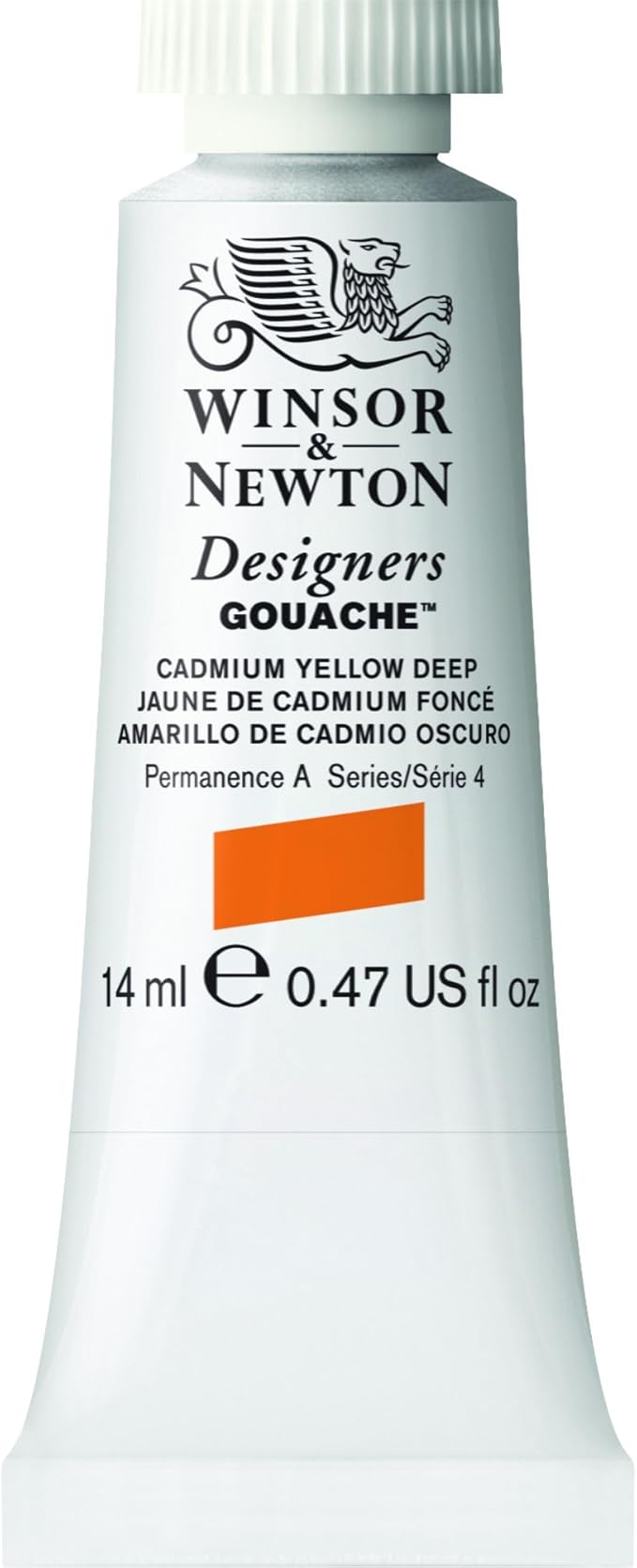 Winsor & Newton Designer's Gouache, 14 ml (0.47oz) tube, Cadmium Yellow Deep