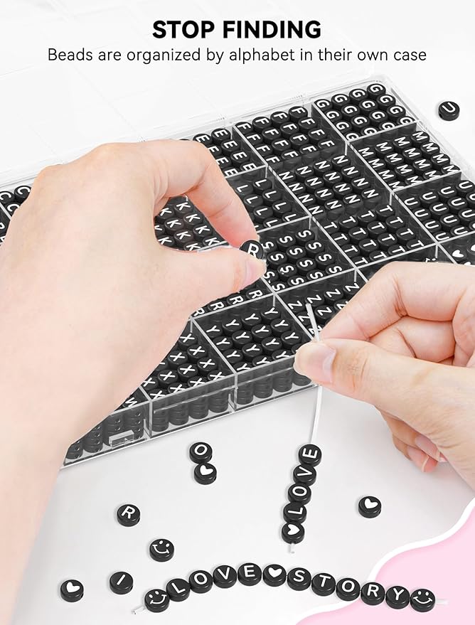ARTDOT 1400 Pieces Letter Beads for Friendship Bracelets Making Kit, 28 Styles Assortment Jewelry Making Supplies Alphabet Beads Set with Cases Preppy Crafts Gifts