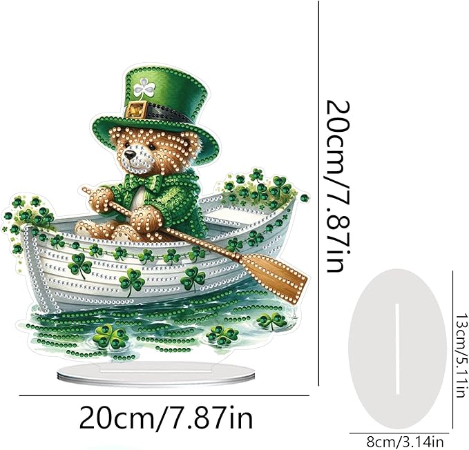 DIY Dot Diamond Desktop Easter Creative Ornaments Diamond Art Painting by Number Embroidery Arts and Crafts Easter for Home Office Garden Decoration (Single Side Dot Diamond)-2PCS