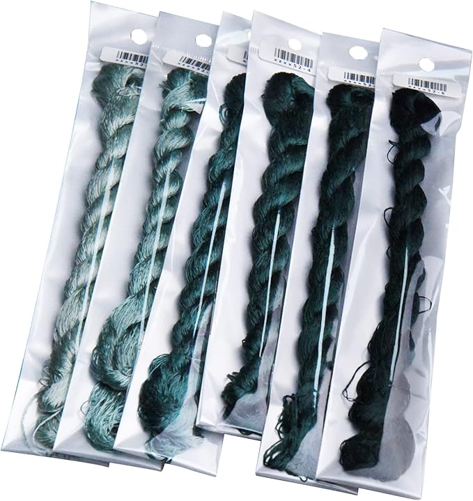 Natural 100% Silk Thread, Handmade Embroidery Thread Silk Floss 6 Colors 110m Each (52)