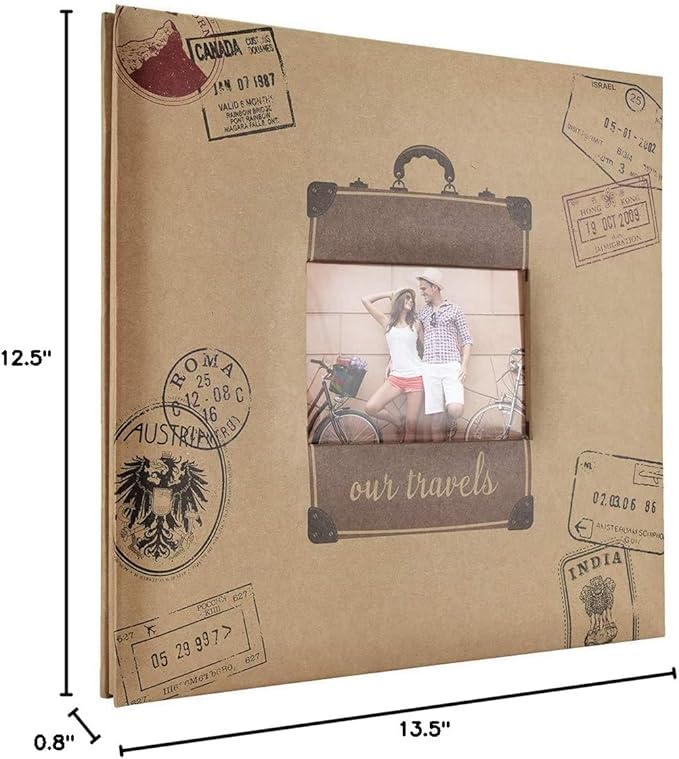 MCS Expandable 10-Page Scrapbook Album with 12 x 12 Inch Pages, 13.5 x 12.5 Inch, Travel