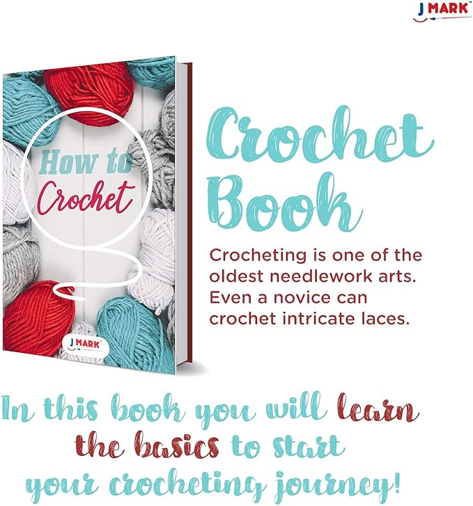 J MARK Premium Crochet Kit -Includes 2,640 Yards of Acrylic Yarn for Crocheting Complete Crochet Set