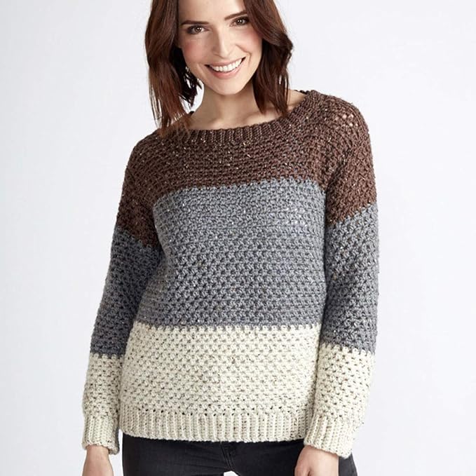 Caron Simply Soft Tweeds Yarn (4) Medium Gauge 100% Acrylic - 5oz - Gray - Machine Wash & Dry