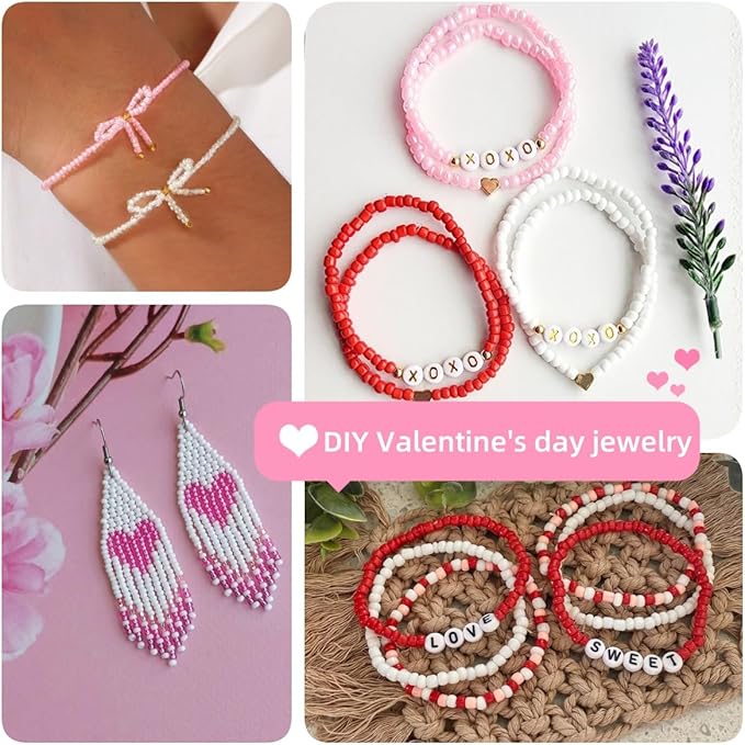 Friendship Bracelet Kit 3mm Seed Beads, 30000 Pcs 8/0 96 Colors Small Glass Beads Embroidery Kit with Letter Bead Charms for Jewelry Making Gifts Necklaces Waist Beads DIY Arts and Crafts for Adults