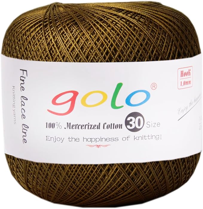 golo Crochet Thread Size 30 Yarn for Hand Kniting Yarn for Tatting Yellow Green 271