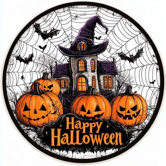 Wergund 5D DIY Halloween Diamond Art Hanging Kits, Hanging Diamond Art Pumpkin, Acrylic Special Shaped Rhinestone, Window Hanging Pendants for Home Wall Garden Front Door Outdoor Decor Gift(Halloween)