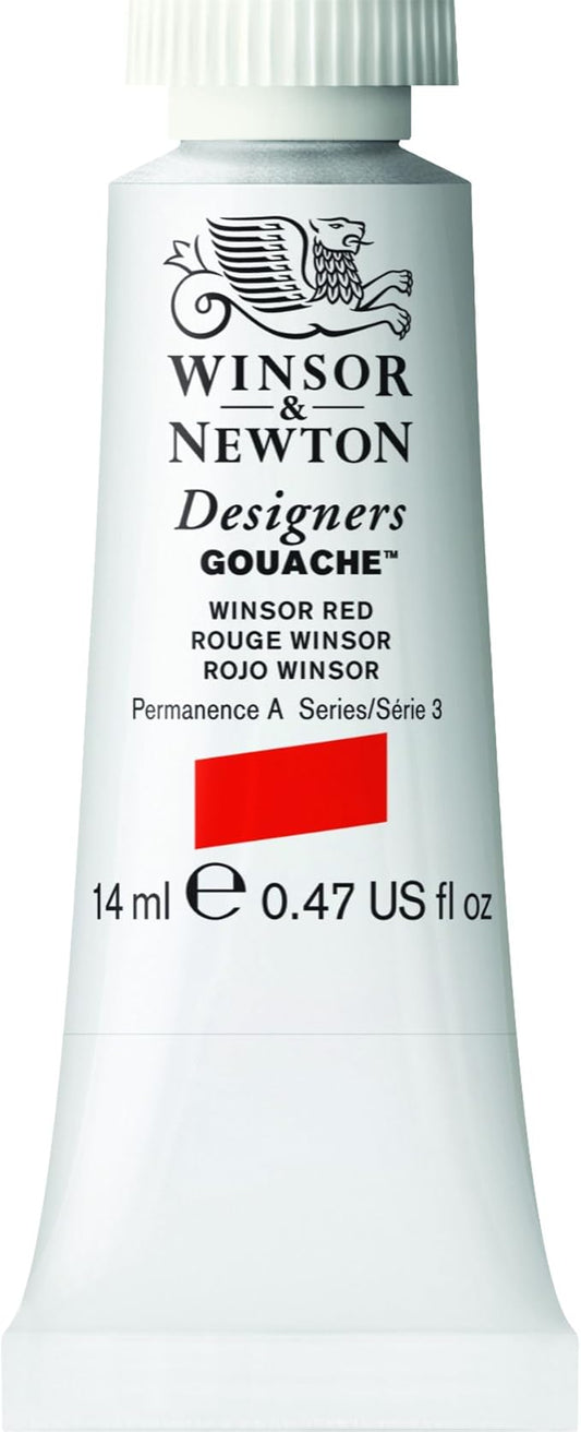 Winsor & Newton Designer's Gouache, 14 ml (0.47oz) tube, Winsor Red