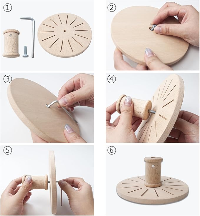 Lampstop Bobbin Rack for Embroidery Floss Beech Wood Floss Organizer (Round)